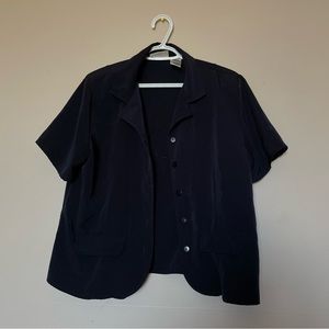 Vintage Black Short Sleeve Blouse